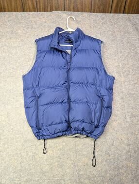 Lands End Mens Large 42-44 Purple Goose Down Puffer Vest Outdoor Hiking Vtg